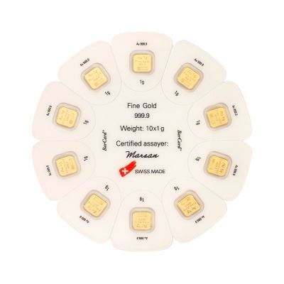 Комплект Goldseed Argor-Heraeus 10×1 g (общо 10 g fine) (.9999)