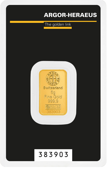 Златно кюлче Argor-Heraeus 5 g — щамповано Classic (.9999)