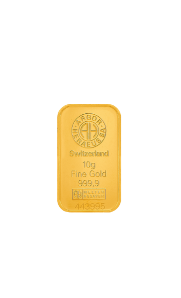Златно кюлче Argor-Heraeus 10 g — щамповано Classic (.9999)
